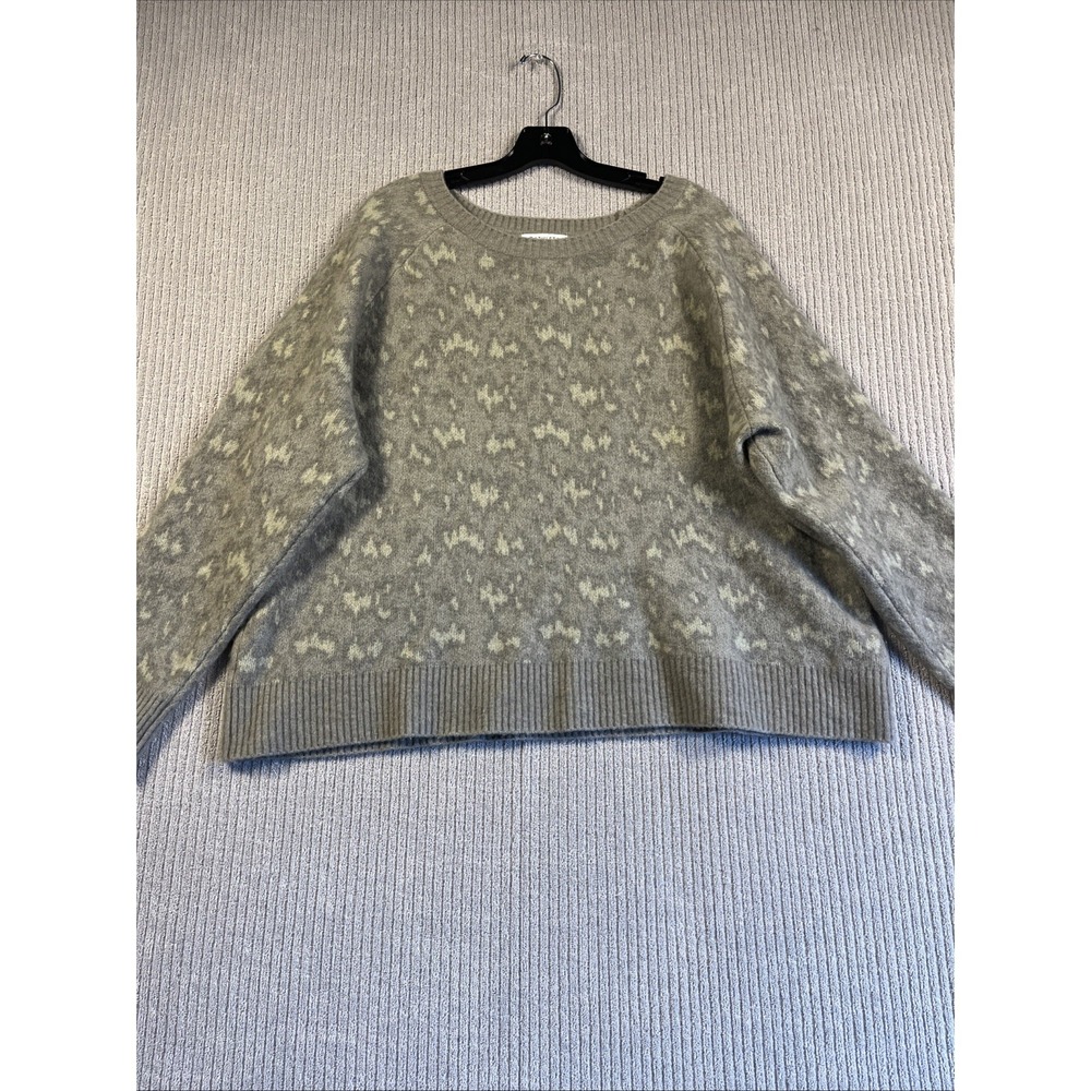 Athleta Sweater Women's 2X Merino Wool Nylon Blend Gray Pullover Round Neck